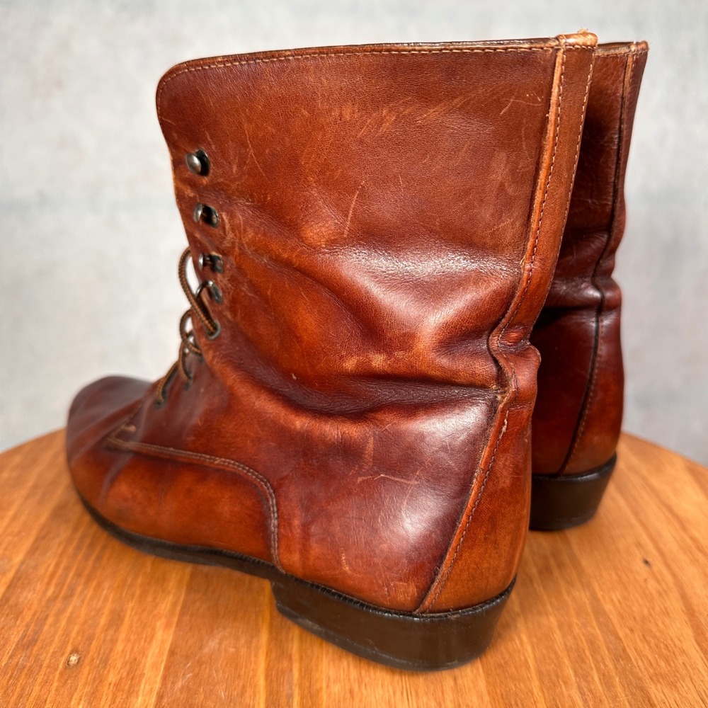 Joan & David vintage Lace Up Boots Women Size 8 Brown Good Leather Victorian - Picture 8 of 14